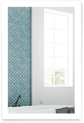 LED Bathroom Mirror Modern Lighted Vanity Mirror Makeup Mirror Illuminated Backlit with Defogger Pad and Touch Sensor Dimmer Switch, 6000K, Wall Mounted Vertical or Horizontal, 20x30 Inch