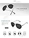 LUENX Aviator Sunglasses Men Women Polarized with Case - UV 400 Non-Mirror Black Lens Metal Black Frame 60mm
