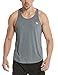 Baleaf Men's Bodybuilding Gym Stringer Y Back Striped Tank Top Gray Size M
