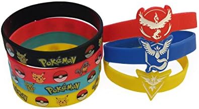 7 Count Pokemon Go Silicon Bracelet Team Instinct Valor Mystic Bangle Wristband