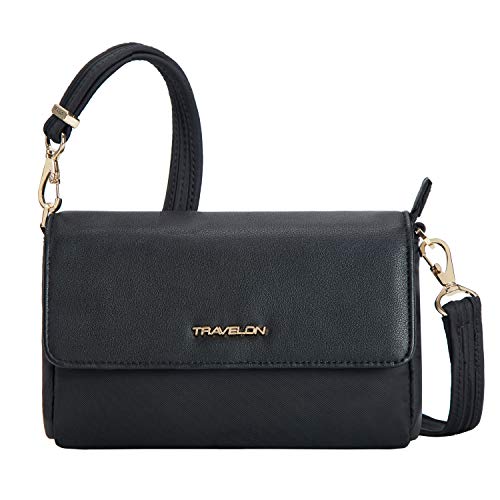 Travelon Bolsa transversal Addison-anti-roubo conversĂvel/cinto - preta, tamanho Ăşnico