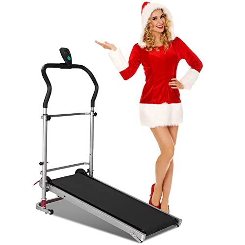 Folding Manual Treadmill 300 Lb Capacity, Under Desk Mini Foldable