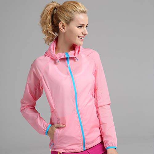 Colmkley Women Men Colorful Windproof Outdoor Bicycle Sports Suncreen Jacket Pink