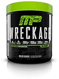 MusclePharm Wreckage Pre-Workout Powder with Superior Focus, Extreme Energy and Sustained Pump - Nitric Oxide, Beta Alanine, and Caffeine, Fruit Punch, 25 Servings