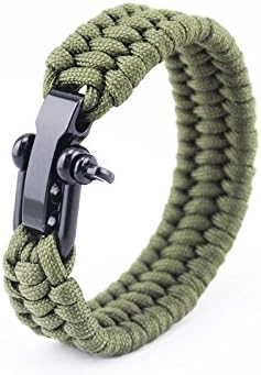CHCUAN Survival Bracelet - Military Spec Paracord - Trilobite Style with Adjustable Stainless Steel Bow Shackle