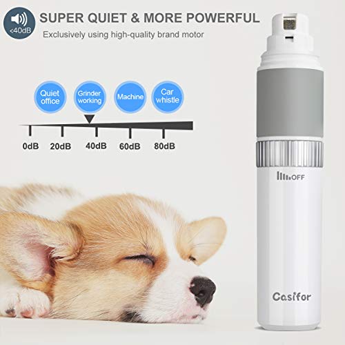 Casifor Dog Nail Grinder and Clippers Quiet with 10h Working Time