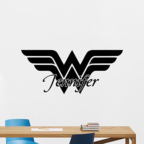 Custom Name Wonder Woman Logo Wall Decal Marvel Comics