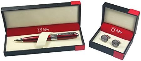By Jingo Red Diamond Pen: Bronze Cufflinks Ballpoint Pen, White (5500240214)