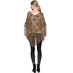 ZORJAR Crochet Fringed Poncho Cape Shawls Wraps Flower Womens Coat Sweater ZORJAR Crochet Fringed Poncho Cape Shawls Wraps Flower Womens Coat Sweater