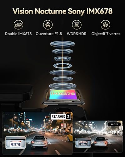 REDTIGER F77 4K+4K HDR Car Dashcam Front Rear Dual STARVIS 2 IMX678 Sensors, 5.8GHz WiFi Dash Cam with 128GB eMMC Memory, Voice Control, 4 Inch Touch Screen