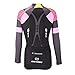 DuShow Women Cycling Jersey Long Sleeve Bike Jersey Breathable Quick Dry Cycling Shirts with Pockets(XXL,Black