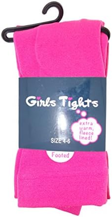 Leg Impressions Fleece Lined Footed Extra Warm Tights for Girls - PNK/7-10