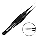 BEST POINT TWEEZERS SET FOR INGROWN HAIR Includes CASE and Ebook - Black Prime Stainless Steel Tweezer Ingrown - Professional Sharp Pointed - Great for hairs tweezer, hair removal and men