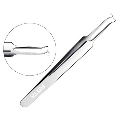 FEITA Blackhead Remover Pimples Comedones Splinter Extractors Tweezers Surgical Skin Care Cleaning Tools for Acnes Whiteheads Blemishes Zits Ingrown Hairs(5pcs)