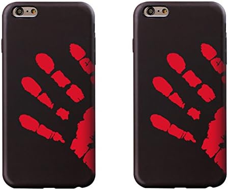 Thermal Sensor iPhone 8 Case(4.7Inch) Magical Color Changing Thermal Sensor Fluorescent Thermal Heat Induction Scratch-Resistant Matte Back Case-2 Black