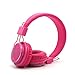 Granvela A809 MicroSD Card/FM Radio Player Cordless Headsets for iPhone 6 Plus 5S 5C 5 4S, iPad Air 2 Mini 3,Samsung Galaxy S6 S5 S4 Note Tab, Nexus, HTC, Motorola, Smartphones and Tablets (Pink)