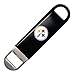 Boelter Brands NFL Pittsburgh Steelers Vinyl Covered Long Neck Bottle Opener,Black,7-inches