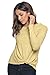 Tops for Women Twist-Knot Long-Sleeve Loose-Shirts Scoop-Neck Casual-Tunics Yellow L