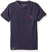 U.S. Polo Assn Big Boys' Half Burnout V-Neck T-Shirt, Dodger Blue Heather, 10/12