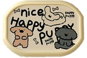 Cute Cartoon Dog Contact Lens Case with Mirror – Portable, Lightweight for Home & Travel (Beige)