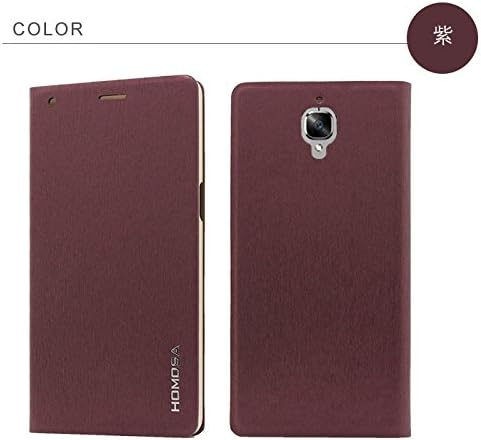 HOMOSA OnePlus 3T Case, Luxury Flip Leather Case,Unique Case for OnePlus 3T with Stand &amp; Hidden card slot (Violet)
