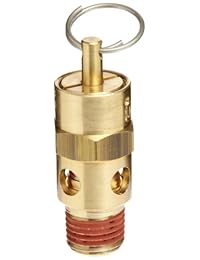 Series ASME ST dispositivos de control. Válvula de seguridad de bronce, aprobada por la Asociación Americana de Ingenieros Mecánicos [ASME], soporta presión de hasta 200 libras por pulgada cuadrada, macho, de medida nacional de cañerías [NPT] de 1 4 pulga