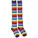 MUQU Rainbow Stripe Long Socks Gloves Set - 2 Pairs Accessories Set Colorful Knit Cute Party For Women