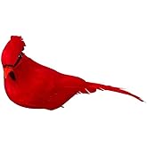 2Pcs Red Cardinals Birds for Christmas Clip-on Cardinal Feathered Artificial Bird with Decorations for Xmas Tree Ornaments Decor