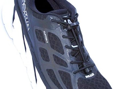 BoomLaces "Laces With Power" Compression Stretch Elastic Athletic No Tie Shoelaces With Lock. For Kids, Women, Men. Shoe Laces Lock For Comfort, Security, Safety. (Black Laces With Lock)