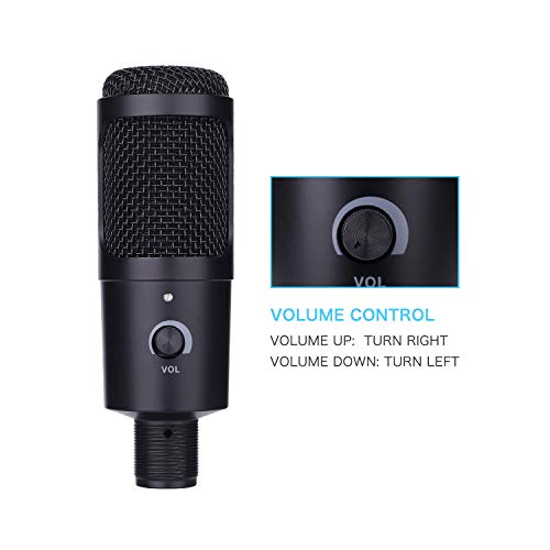 HAIPUSEN USB Kondensator Mikrofon für PC Studio mit Stativ und Arm, Professionelle Podcast-Mikrofonsets 192kHZ/24bit für… – Bild 4