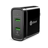 iClever BoostCube+ IC-BC01 39W Dual USB Wall Charger with Quick Charge 3.0 and SmartID for Samsung Galaxy S7/S6/Edge, Note 5/4, LG G4/G5, HTC One 10 M8/M9/A9, Nexus 6, iPhone, iPad and More