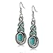 YAZILIND Ethnic Tibetan Alloy Oval Resin Drop Dangle Earrings for Women