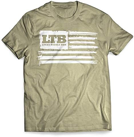 LUCKY TACKLE BOX LTB Flag Tee Olive Green/White Flag