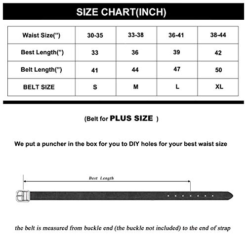 Reversible Leather Belts for Women with 1.25" Wide Solid Brown Western Waist Sash Waistband Men Silver belt Buckle (Coffee,XXL:Waist 40"-45")