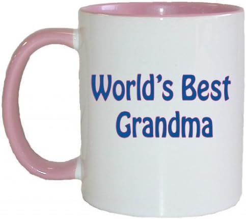 Mashed Mugs - World's Best Grandma - Coffee Cup/Tea Mug (White/Pink)