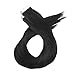 Moresoo Black Tape in Hair Extensions Human Hair Seamless Hair Extensions Tape in Jet Black Hair Extensions Human Hair Tape in Real Hair Extensions Tape in Human Hair 22 Inch #1 20pcs 50g