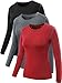Neleus Women's 3 Pack Dry Fit Athletic Compression Long Sleeve T Shirt