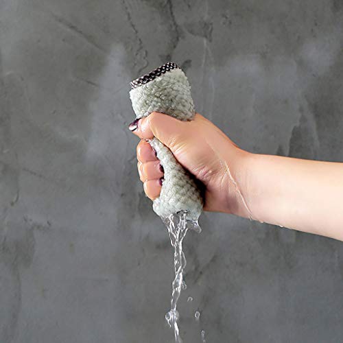 YALANK 4pcs Cleaning Cloth Kitchen Towels Hangable Coral Velvet Wipes Reusable Household Dish Cloth Towel for House Furniture Table Kitchen Dish Window Glasses