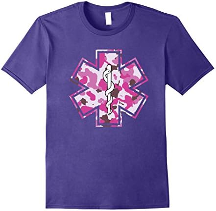Mens Camouflage EMT EMS Shirt - Pink Camo EMT T-Shirt 3XL Purple