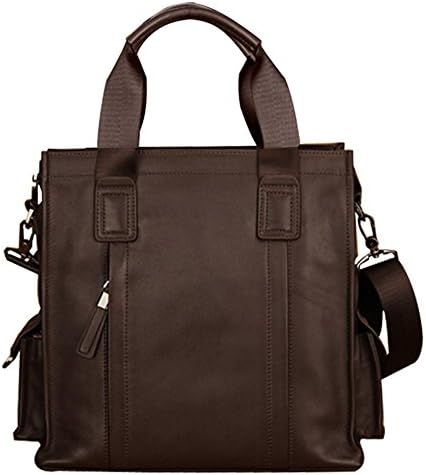 Mens Genuine Cattle Leather Tote Handbag One Cross Body Messenger Bag