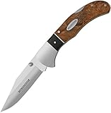 Winchester Sheath Folding Knife, Burl Wood Handle, Fine Edge [22-41785]