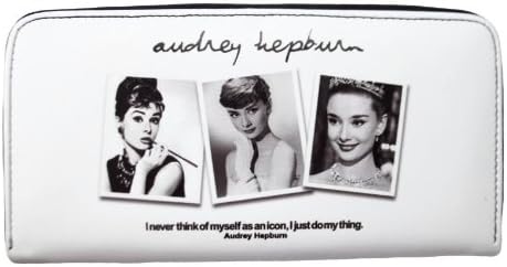 Audrey Hepburn Photo Collage Signature Money Case White Travel Wallet