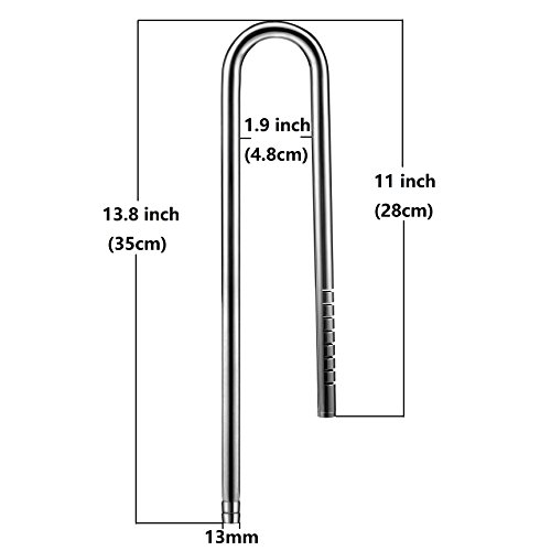 JARDLI Metal Lily Pipe Stainless Steel Inflow Outflow for Aquarium Planted Tank (13mm for 12/16mm (1/2'') Tube)