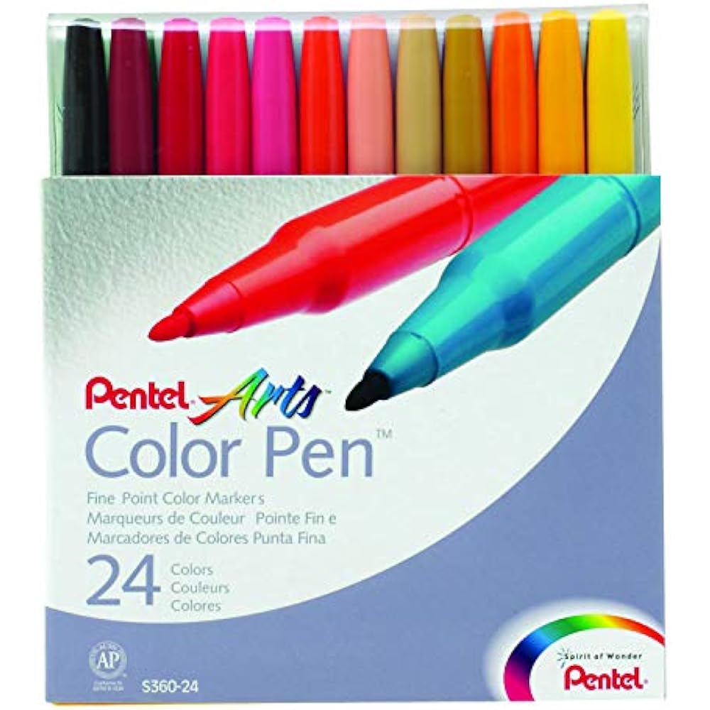 Color Permanent Markers Marker Set, Fine Fiber Tip, Assorted Colors, 24 Artists eBay