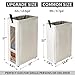 ZERO JET LAG 25 Inches Slim Laundry Storage Hamper - Large Rolling Clothes Hamper - Rolling Storage Bin - Tall Corner Basket - Clear Window Visible - Dirty Laundry Bin - (Beige)