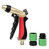 CRENOVA Spray Nozzle HN-04 Garden Hose Nozzle Sprayer -6 Adjustable Watering Patterns/Heavy Duty Metal/Ergonomic Trigger/High Pressure for Car Washing/Plant Watering/Sidewalk Cleaning