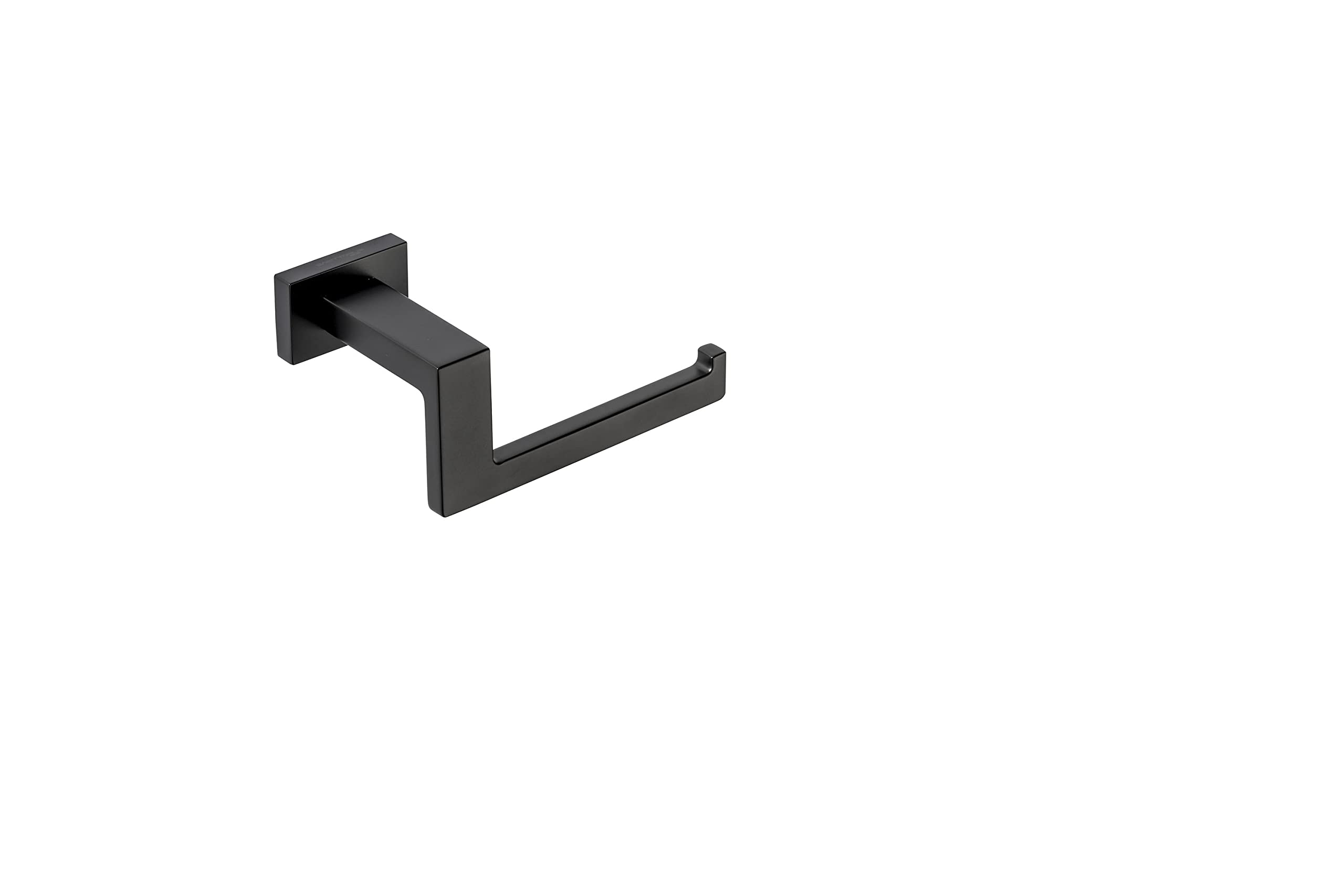 141S1-B Wall-Mounted Toilet Roll Holder – Chrome-Plated Zinc, Modern Loo Roll Holder, Sleek Design, Matt Black Finish
