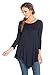Frumos Womens Tunic for Leggings Round Neck Top Navy 3XL