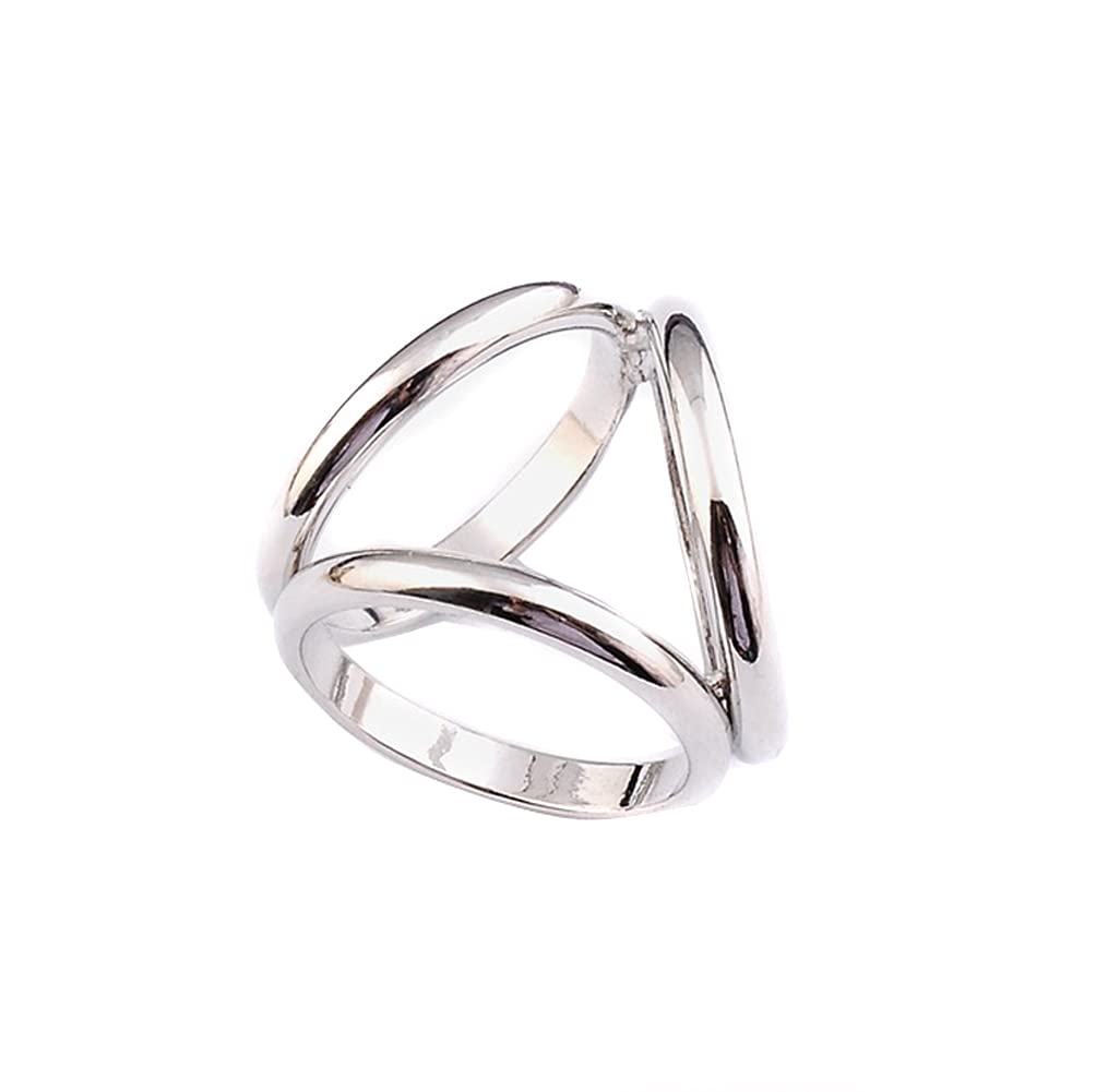 Ericotry Scarf Slides, 1PCS Women Girls Fashion Modern Simple Triple Slide Jewelry Silk Sarf Clasp Clips (Golden, Silver)