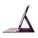 iPad 9.7 Leather Case, BoriYuan Vintage Genuine Leather Smart Cover Protective Slim Folio Flip Stand for Apple iPad 9.7 Inch with Card Slot Magnetic Sleep/Wake+Stylus+Screen Protector (Purple)